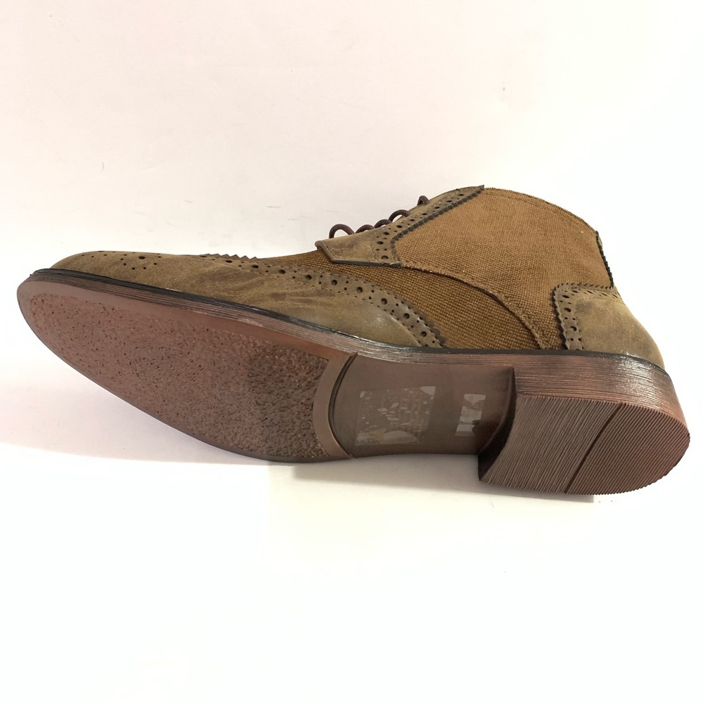 Henry Ferrera Lace Denim Wing Tip Oxford Boots - Picture 7 of 8